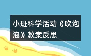 小班科學活動《吹泡泡》教案反思