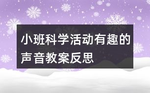 小班科學活動有趣的聲音教案反思