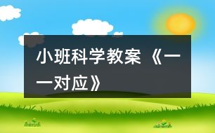 小班科學教案 《一一對應(yīng)》