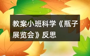 教案小班科學《瓶子展覽會》反思