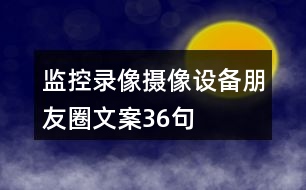 監(jiān)控錄像、攝像設備朋友圈文案36句