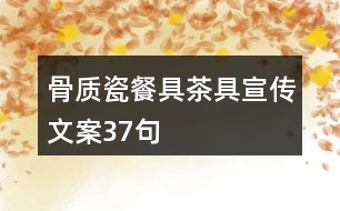 骨質(zhì)瓷餐具茶具宣傳文案37句