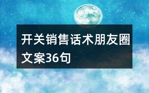 開(kāi)關(guān)銷(xiāo)售話(huà)術(shù)朋友圈文案36句