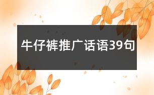 牛仔褲推廣話(huà)語(yǔ)39句