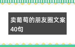 賣(mài)葡萄的朋友圈文案40句
