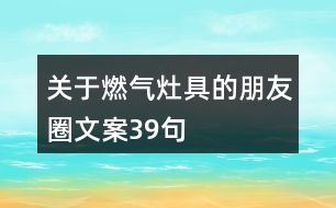 關(guān)于燃氣灶具的朋友圈文案39句