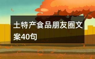 土特產食品朋友圈文案40句