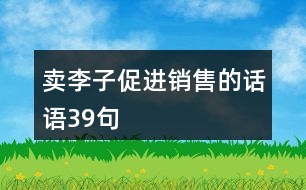 賣李子促進(jìn)銷售的話語(yǔ)39句