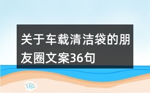 關于車載清潔袋的朋友圈文案36句