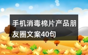手機消毒棉片產(chǎn)品朋友圈文案40句