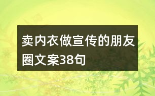 賣(mài)內(nèi)衣做宣傳的朋友圈文案38句