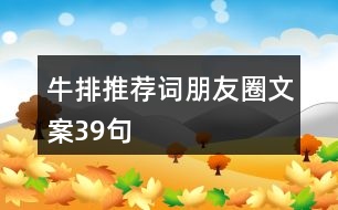 牛排推薦詞、朋友圈文案39句