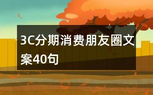 3C分期消費朋友圈文案40句