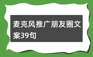 麥克風推廣朋友圈文案39句