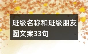 班級(jí)名稱和班級(jí)朋友圈文案33句