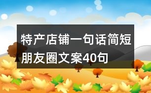 特產(chǎn)店鋪一句話簡(jiǎn)短朋友圈文案40句