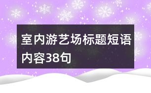 室內游藝場標題短語內容38句