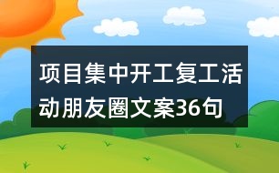 項(xiàng)目集中開工、復(fù)工活動(dòng)朋友圈文案36句