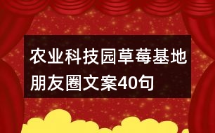農業(yè)科技園草莓基地朋友圈文案40句