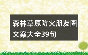 森林、草原防火朋友圈文案大全39句