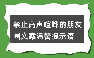 禁止高聲喧嘩的朋友圈文案、溫馨提示語36句