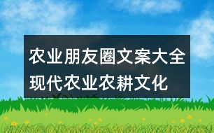 農(nóng)業(yè)朋友圈文案大全：現(xiàn)代農(nóng)業(yè)、農(nóng)耕文化朋友圈文案33句
