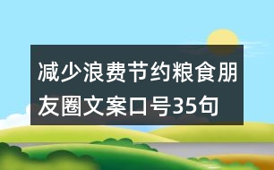 減少浪費、節(jié)約糧食朋友圈文案口號35句