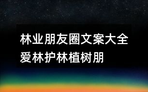 林業(yè)朋友圈文案大全：愛林、護林、植樹朋友圈文案40句