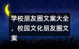 學校朋友圈文案大全，校園文化朋友圈文案大全35句