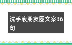 洗手液朋友圈文案36句