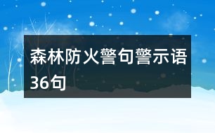 森林防火警句、警示語36句