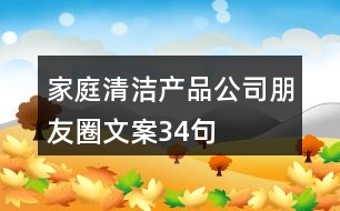家庭清潔產品公司朋友圈文案34句