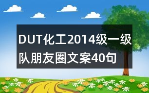 DUT化工2014級一級隊(duì)朋友圈文案40句