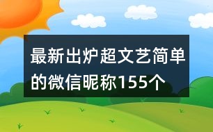 最新出爐超文藝簡單的微信昵稱155個(gè)