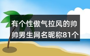 有個性傲氣拉風的帥帥男生網名昵稱81個
