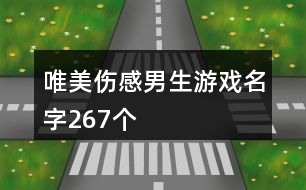 唯美傷感男生游戲名字267個(gè)
