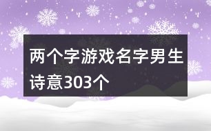 兩個(gè)字游戲名字男生詩意303個(gè)