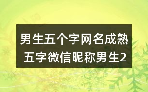 男生五個(gè)字網(wǎng)名成熟 五字微信昵稱(chēng)男生286個(gè)