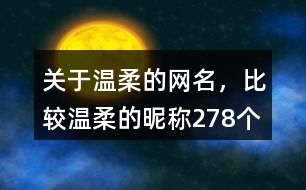 關于溫柔的網(wǎng)名，比較溫柔的昵稱278個