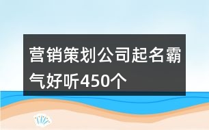 營(yíng)銷策劃公司起名霸氣好聽(tīng)450個(gè)