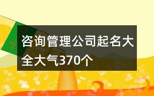 咨詢(xún)管理公司起名大全大氣370個(gè)