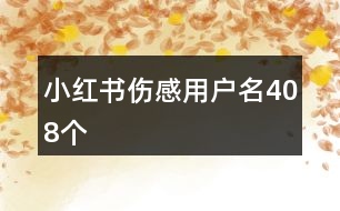 小紅書(shū)傷感用戶(hù)名408個(gè)