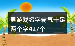 男游戲名字霸氣十足兩個(gè)字427個(gè)