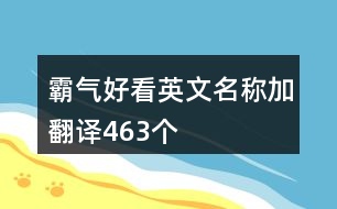 霸氣好看英文名稱(chēng)加翻譯463個(gè)