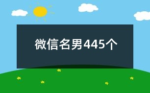 微信名男445個