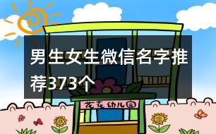 男生女生微信名字推薦373個(gè)