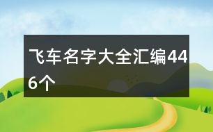 飛車(chē)名字大全匯編446個(gè)