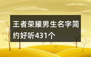 王者榮耀男生名字簡(jiǎn)約好聽431個(gè)