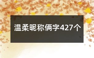 溫柔昵稱(chēng)倆字427個(gè)