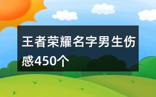 王者榮耀名字男生傷感450個